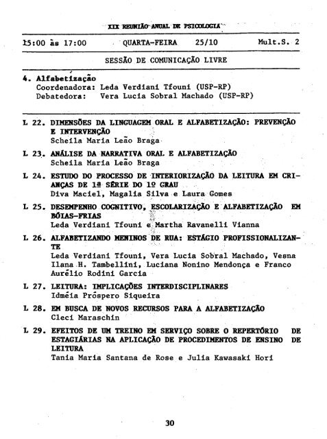 1989 - Sociedade Brasileira de Psicologia