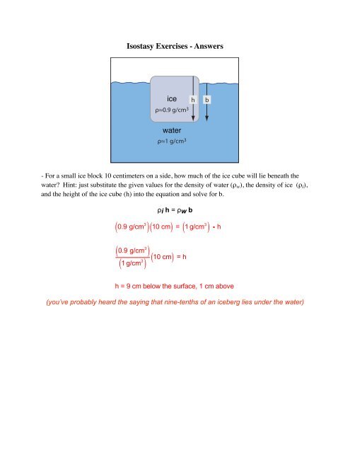 isostasy answers - Myweb @ CW Post