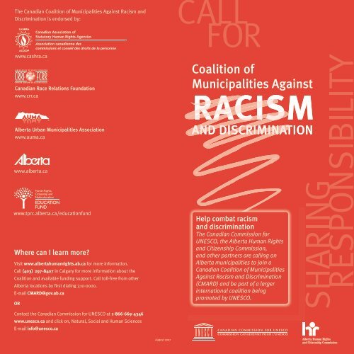 information brochure Alberta Human Rights Commission