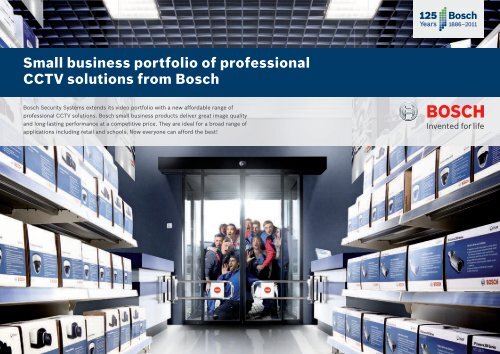 Small business portfolio of professional CCTV solutions from Bosch