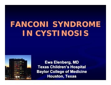 Fanconi's Syndrome and Its Treatment--Ewa Elenberg, M.D.