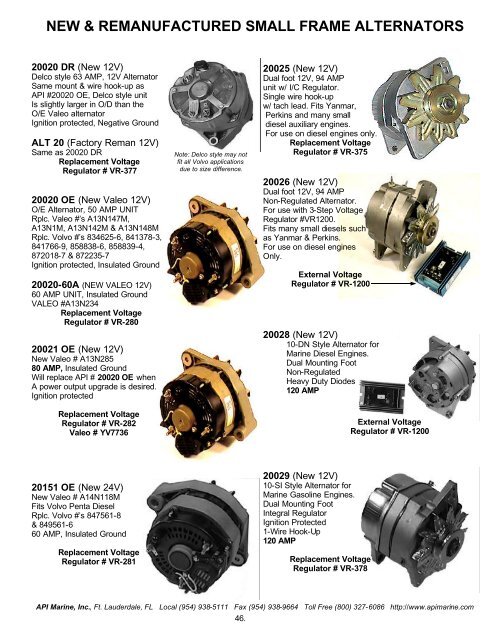Alternator Marine Applications 10SI Replacement 2-Wire