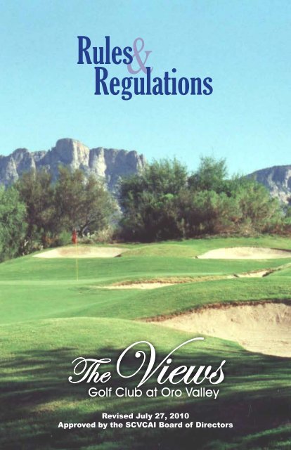 Rules Regulations - Sun City Oro Valley