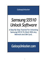 Samsung S5510 Unlock Software - GalaxyUnlocker