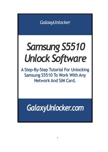 Samsung S5510 Unlock Software - GalaxyUnlocker