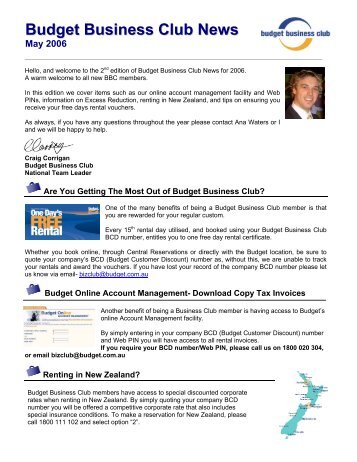 Budget Business Club News May 2006 - Budget Rent a Car