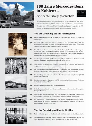 100 Jahre Mercedes-Benz in Koblenz â