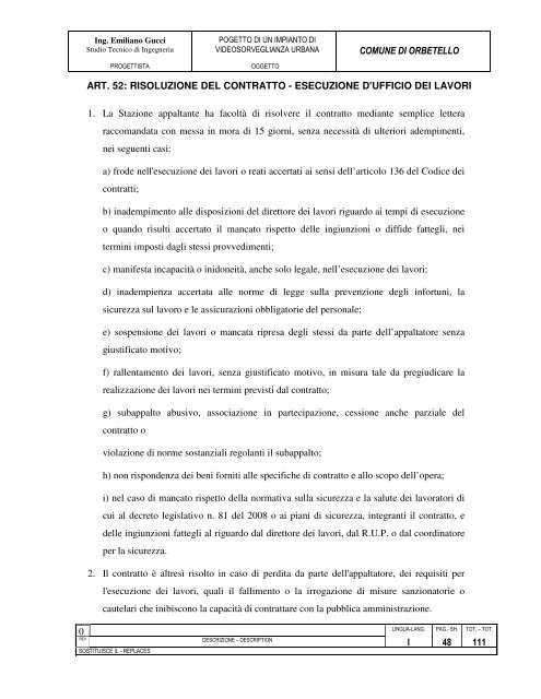 Ing. Emiliano Gucci - Comune di Orbetello