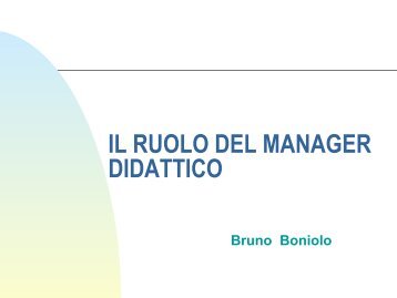 IL RUOLO DEL MANAGER DIDATTICO - Cisi