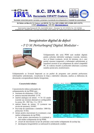 Inregistrator digital de defect; PDM Perturbograf Digital Modular