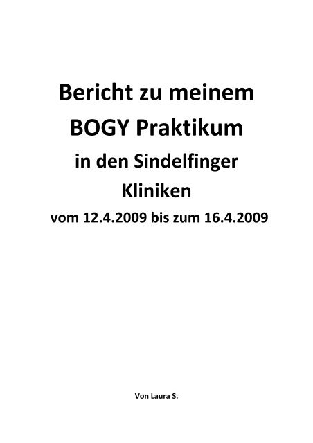 Bericht zu meinem BOGY Praktikum