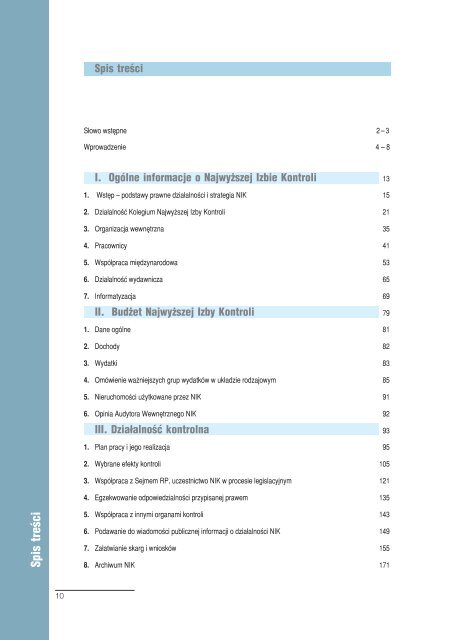 Sprawozdanie z dziaÅalnoÅci NIK w 2009 roku (plik PDF)