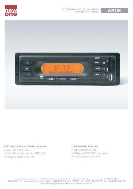 NEW-ONE AR-3053 CAR RADIO AR200.psd