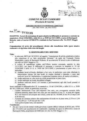 Avvio del procedimento -.pdf - Comune di San Tammaro