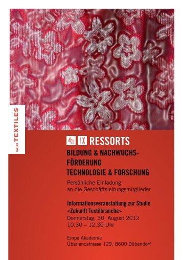 Programm mit Anmeldeformular - Textilverband Schweiz