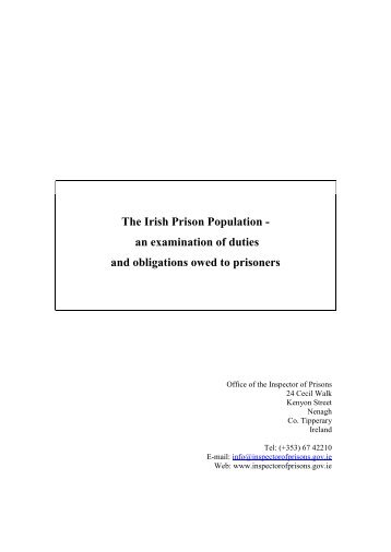 The Irish Prison Population - - Inspector of Prisons