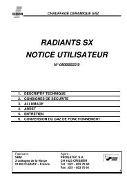 RADIANTS SX NOTICE UTILISATEUR - Progatec SA