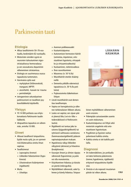 Parkinsonin tauti - Duodecim