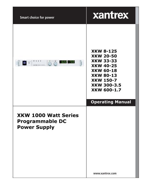 XKW 1000 Watt Series Programmable DC Power Supply - AMETEK ...