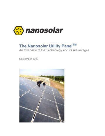 The Nanosolar Utility Panel - Belectric