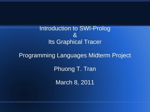 Introduction to SWI-Prolog & Its Graphical Tracer Programming ...