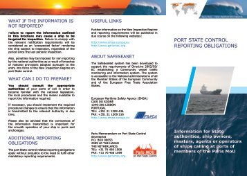 PORT STATE CONTROL REPORTING OBLIGATIONS