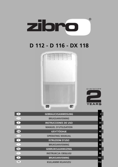 D 112 - D 116 - DX 118 - Zibro