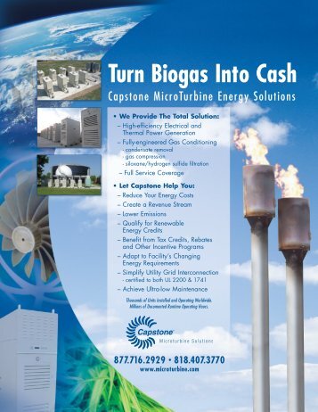 Turn Biogas Into Cash - Capstone Turbine