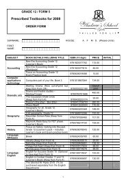 Prescribed Textbooks for 2008