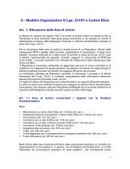 A - Modello Organizzativo D.Lgs. 231/01 e Codice Etico - Banca di ...