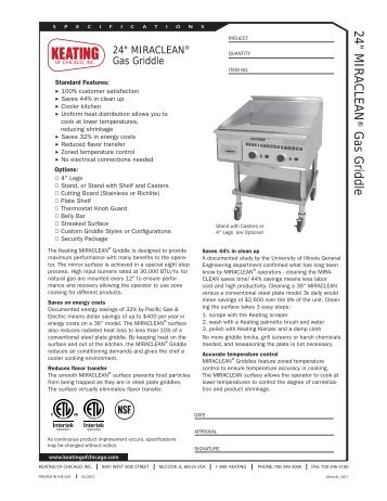 24" MIRACLEAN Gas Griddle - Keating of Chicago