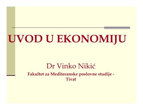 UVOD U EKONOMIJU