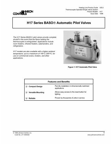 H17 Series BASO Automatic Pilot Valves Product ... - ShanControls