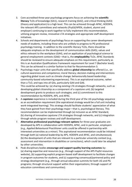 national standards for psychological literacy and global citizenship