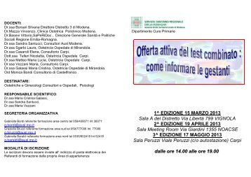 Programma dell'evento - Azienda USL di Modena