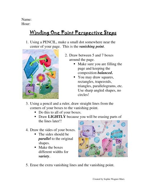Winding One Point Perspective Handout