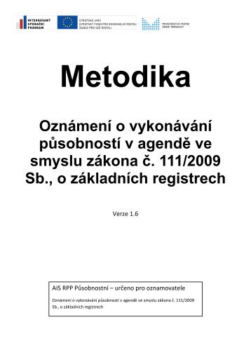 Metodika oznameni pusobnosti.pdf - SprÃ¡va zÃ¡kladnÃ­ch registrÅ¯