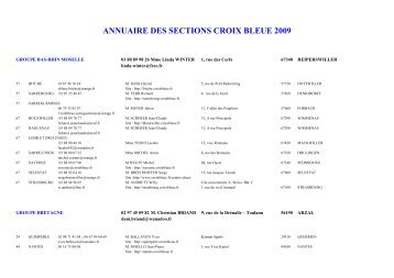 ANNUAIRE DES SECTIONS CROIX BLEUE 2009 - La Croix Bleue