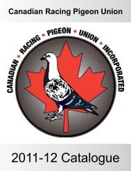 2011-12 Catalogue - Canadian Racing Pigeon Union