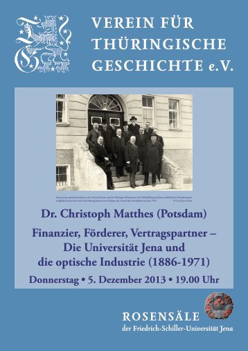 Dr. Christoph Matthes (Potsdam) - Verein fÃ¼r ThÃ¼ringische Geschichte