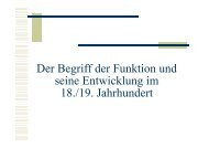 Der Begriff der Funktion und seine Entwicklung im 18./19. Jahrhundert