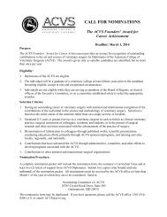 The ACVS Founders' Award for Career Achievement Nomination Form