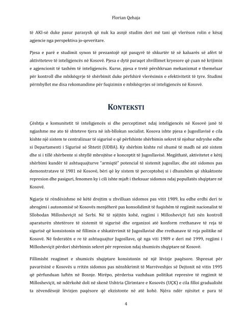 Qeverisja e AgjencisÃ« sÃ« InteligjencÃ«s nÃ« KosovÃ«.pdf - QKSS