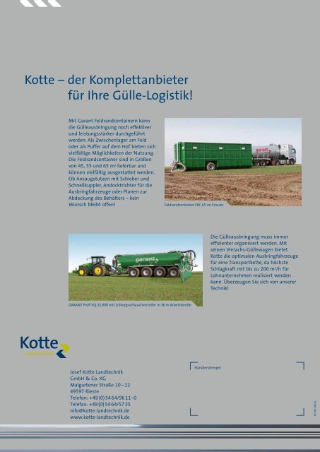 Vakuum- und Pumptankanhänger - Kotte Landtechnik