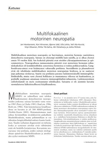Multifokaalinen motorinen neuropatia - Terveyskirjasto