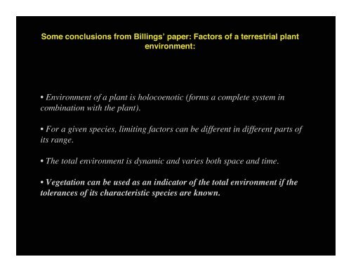 Lesson 3: Species in the environmental complex