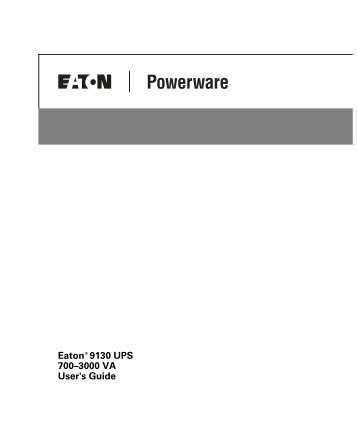 Eaton 9130 UPS User's Guide - UniPower LLC