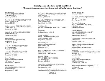 List of people who have sent E-mail titled âStop making radwaste ...