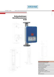 Schwebekörper- Durchflussmesser H 54 - Krohne