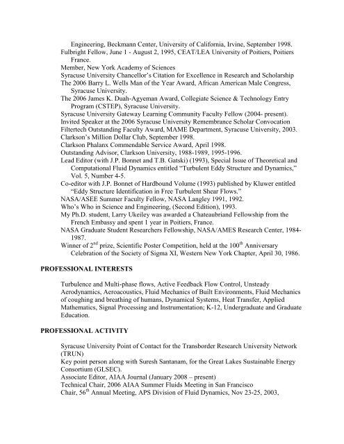 RESUME Mark N. Glauser Professor Mechanical and Aerospace ...